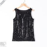 Camiseta sin mangas de lentejuelas ajustada para mujer
