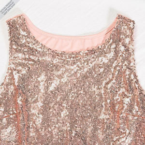 Camiseta sin mangas de lentejuelas ajustada para mujer