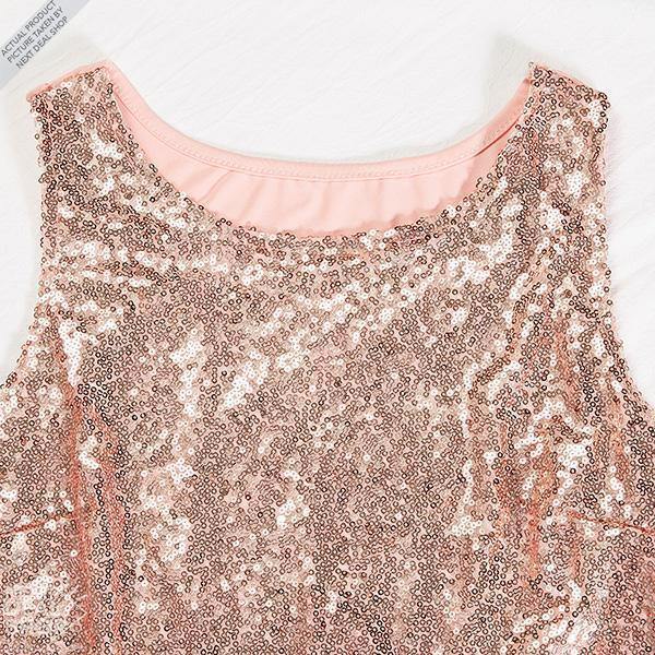 Camiseta sin mangas de lentejuelas ajustada para mujer